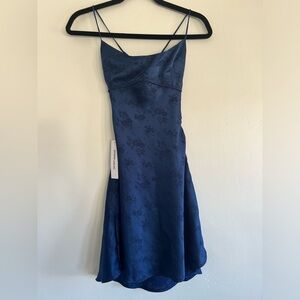 NWT Princess Polly CLEMENCE MINI DRESS NAVY US 2 / AU 6